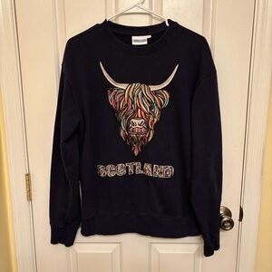 Scotland Highland Rainbow Cow Classic Crewneck Pullover Sweater